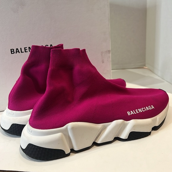 Balenciaga speed sneakers fuchsia pink size 38 new with box - Picture 3 of 6
